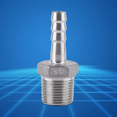 Barb Adapter SS304 Stainless Steel Hose Tail Connector Male Thread Pipe Fitting Barb BSP 1/8 -3/4