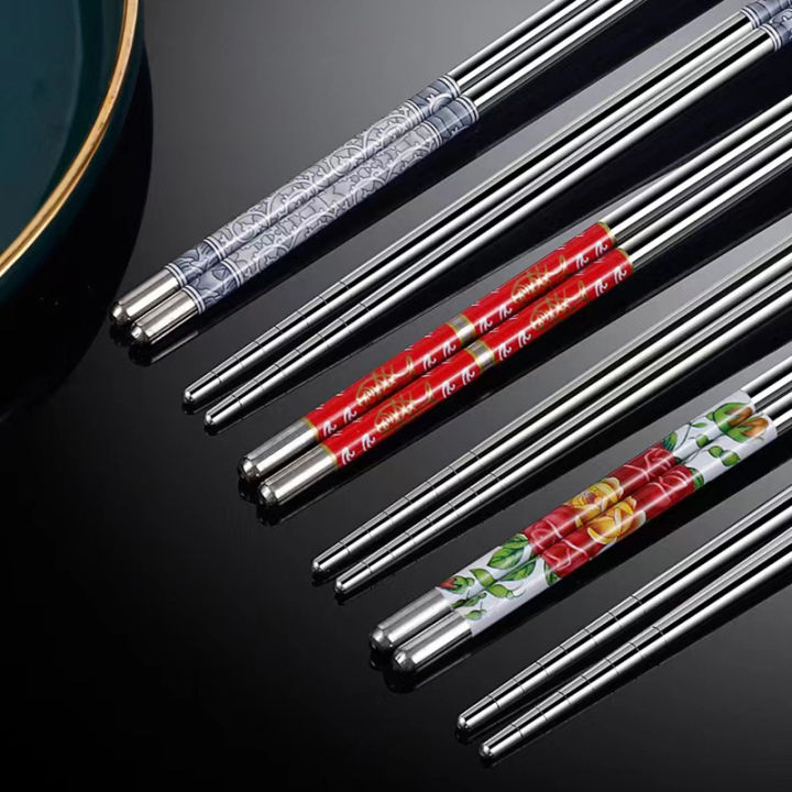 nonmagnetic-high-temperature-resistance-hotel-tableware-fashionable-chinese-chopsticks-hollow-printed-chopsticks