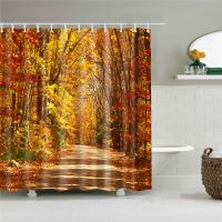 【Bathroom sale】 ColorfulTrees ScenicShower Curtains ผ้าม่านห้องน้ำ FrabicPolyesterCurtain ม่านอาบน้ำ