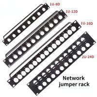 【NEW】 RedWa MALL 1U 2U 19 "Rack แผง8 12 16 24Way ช่อง1U เที่ยวบิน Mount XLR Connecctor HDMI RJ45เครือข่าย BNC ตู้ Rack