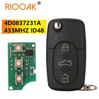 4D0837231A 433MHZ ID48 Chip 3 Buttons Remote Control Old Model Folding Car Key For AUDI A3 A4 A6 A8 B5 TT RS4