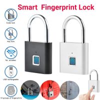 XHLXH USB Charging Fingerprint Lock Keyless Waterproof Smart Padlock Portable Anti-theft Electronic Door Lock Home