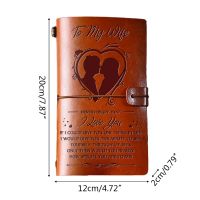 Elegant Handcrafted Diary Notebook Engraved Leather Journal Message Note Book to My Daughter to My Wife Handwriting N2UA