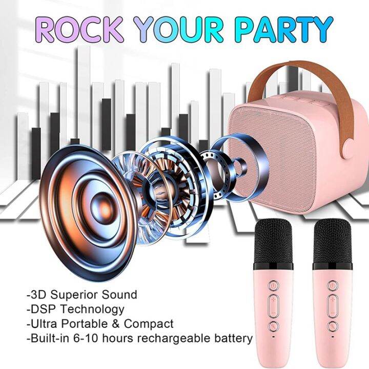 mini-karaoke-machine-with-2-wireless-microphones-for-kids-adults-18-pre-loaded-songs-portable-bluetooth