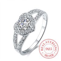 2021925 Sterling Silver Jewelry Vintage AAA+ Crystal Love Heart Couples Wedding Silver Rings for Women Fashion Anel De Prata Bijoux