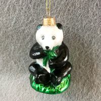 Christmas tree decorations glass ornaments small shopping mall window display foreign trade giant panda 3 inches