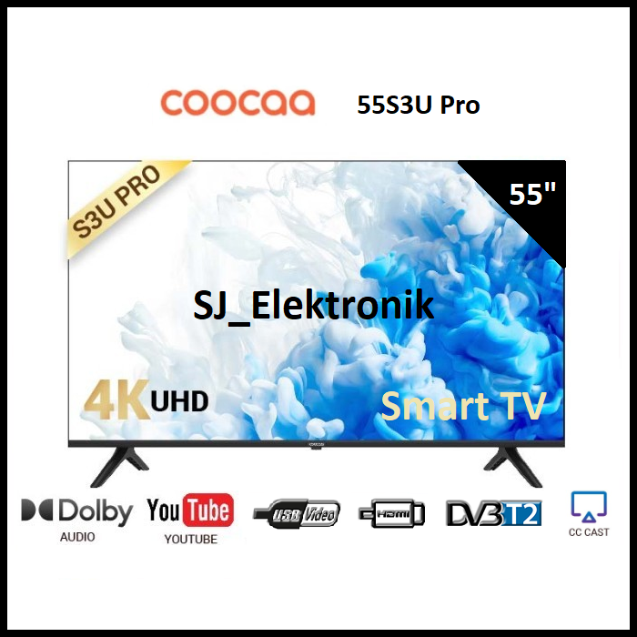 LED TV CooCaa 55 Inch 55S3U Pro UHD 4K Smart Digital TV Lazada Indonesia