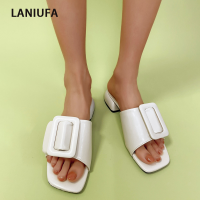 Square Toe Chunky Women Slippers Summer Casual Sandals 2022 New Fashion Ladies Slides Women Shoes Beach Flip Flops Free Shipping