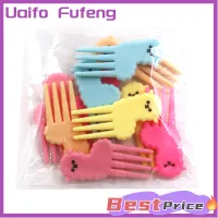 Uaifo 10ชิ้นการ์ตูนสัตว์ขนาดเล็ก Alpaca ส้อมผลไม้ไม้จิ้มอาหารเค้กผลไม้สำหรับเด็ก