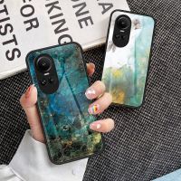 เคส Reno10สำหรับ Oppo กระจกเทมเปอร์เคสโทรศัพท์ Reno10 Pro กรอบ TPU แบบนุ่มแข็งกันกระแทกป้องกันฝาหลัง