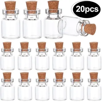 10/20/30/50PCS Small Glass Bottles with Cork Tiny Vials Jars 11x22mm For  Wedding Jewelry