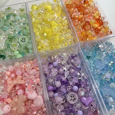 10/30g 8 Style Acrylic Beads Smile Heart Bow Flower Loose Beads For DIY Handmade Phone Chain Bracelet Jewelry Making Accessories