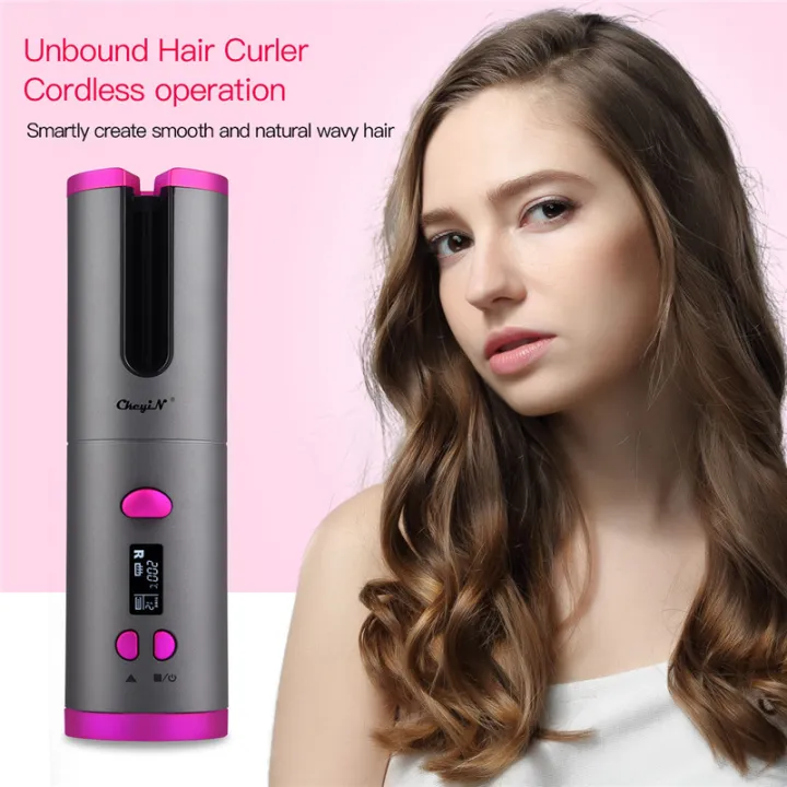 Ckeyin Cordless Automatic Hair Curler USB Rechargeable Design with  Temperature Adjustable Unbound Curling Iron with LCD Display Wireless  Portable Hair Curling Wand HS451 | Lazada Singapore