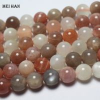 Meihan (1 strand/set) natural mixed color moonstone 8mm 10mm smooth round loose beads gem stone for jewelry making Wires  Leads Adapters