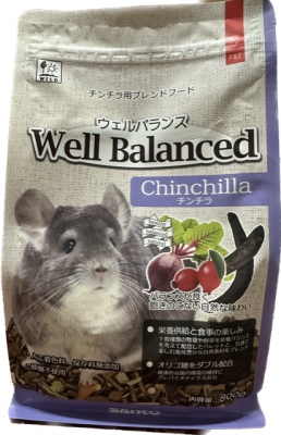 well balanced Chinchilla อาหารเม็ดสูตรครบถ้วนสำหรับชินชิลล่า