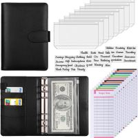 ใหม่ A6 Pu หนัง Budget Binder Notebook เงินสดซองชุด Clip-On Binder กระเป๋าเงิน Budget Saving Bill Organizer-ttlg4809