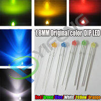 30PCS 1.8 mm LED diode Light White Yellow Red Green Orange Blue Original color  DIP LEDElectrical Circuitry Parts