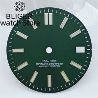 BLIGER 29Mm Green Dial C3 Luminous Suitable For NH35 NH36 Movement Fits 3.0 Clock /3.8 Clock Crown