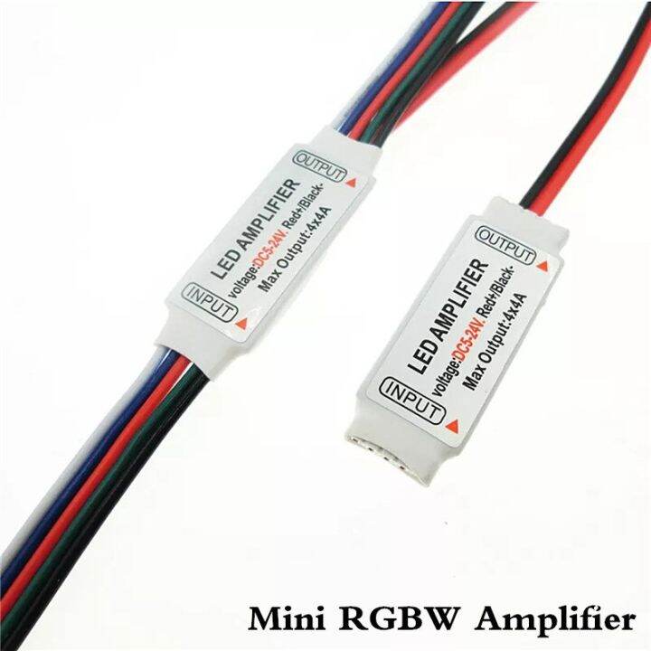 rgbw-แอมพลิฟายเออร์-led-dc5-24v-4a-4แชนเนลแอลอีดีพร้อมปลั๊กตัวเมีย-dc-สำหรับ-rgbw-คอนโซลทวนพลังแถบ-led