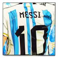 Lionel Messi เสื้อเบอร์ 10 ลีโอเนล เมสซี่ ​อาร์เจนติน่า แชมป์​ฟุตบอล​โลก​ world cup รูปภาพ​ติด​ผนัง​ pop art พร้อมกรอบและที่แขวน ฟุตบอล​ Football กรอบรูป