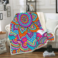 Thin manala velvet Plush Soft 3D print Sherpa beads blanket couch quilt cover