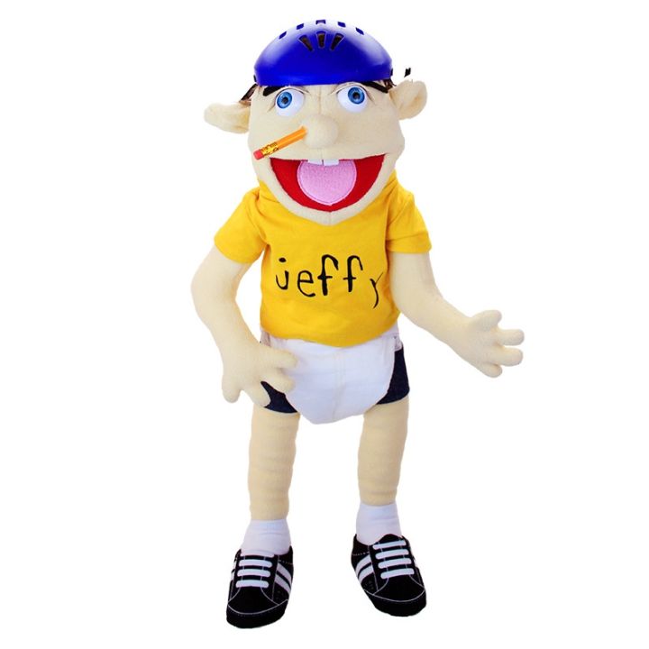 60cm Jeffy Hand Puppet Plush Toy Children Soft Stuffed Doll Talk