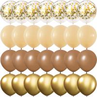 30pcs 10inch Retro Coffee Brown Balloon Gold Confetti Latex Baloon Baby Shower Birthday Wedding Party Decorations Matte Globos