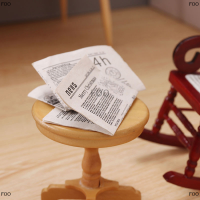 FOO 1/12 dollhouse Miniature Retro newspaper set อุปกรณ์จำลองของเล่น