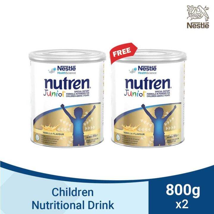 NUTREN Junior Powdered Nutritional Formula for Children 800g with FREE ...