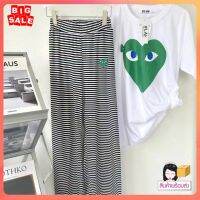 ?​พร้อมส่ง​?​ชุดเซ็ทเสื้อแขนสั้น+ขายาว สไตล์เรียบง่าย TZ-GB201(free size)