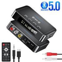 HD Low Latency Bluetooth 5.0 NFC Audio Transmitter Receiver Music PC Headphone Wireless Adapter FM Stereo RCA3.5mm Aux Jack