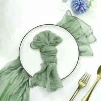 4PC Sage Gauze Cheesecloth ผ้าเช็ดปากตาราง placemats การตั้งค่ารับประทานอาหารงานแต่งงานงานเลี้ยงจัดเลี้ยงคริสต์มาส Arches เค้ก Decor-Chuieri