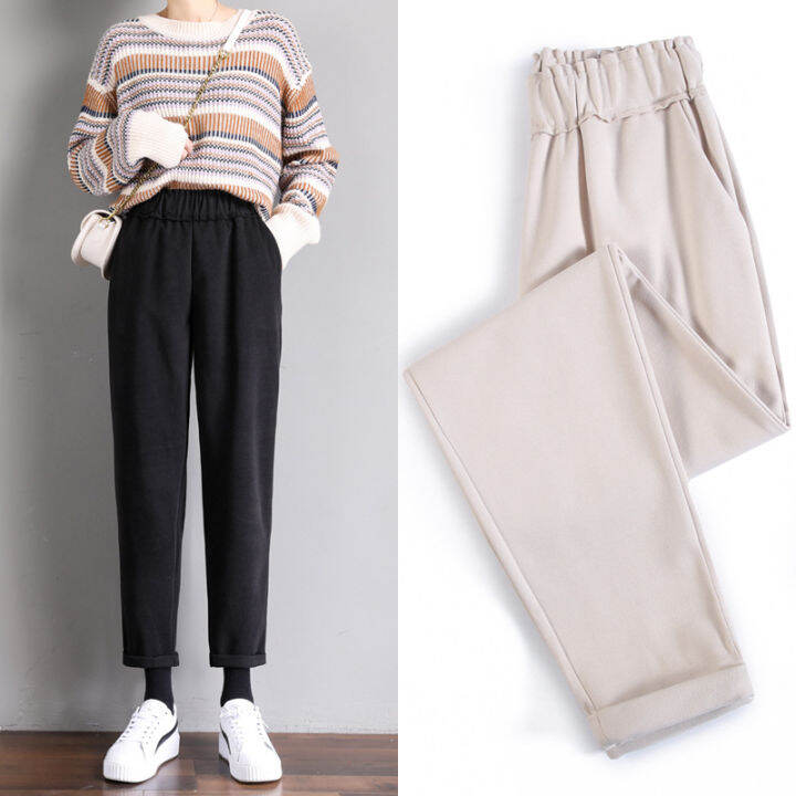 women-woolen-pants-autumn-winter-2021-new-casual-solid-elastic-waist-harem-pants-full-length-trousers-s-xxl