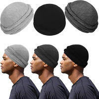 Turban Durag สำหรับผู้ชาย Turban Vintage Twist Head Wraps สำหรับผู้ชายยืด Modal และซาติน Turban ผ้าพันคอ Tie สำหรับผู้ชายผม Dreadlocks