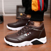 WEH Shoes for Men High Quality Winter leather PU Warm Ankle Snow Boots Men Winter Rubber casual Sneakers Winter Shoes plush