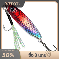 ZTOYL เหยื่อตกปลาแบบหมุนโลหะคาร์บอนสีสันสดใสเหยื่อตกปลาปลอมเบ็ดตกปลาเบส