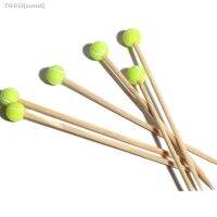 ❃℡ Free Shipping Party Supplies Disposable Tableware 120mm Cocktail Tennis Ball Bamboo Pick Gold Pearl Skewer 100/Pack