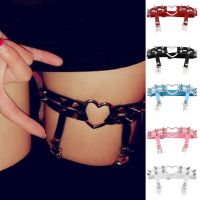 【YF】℡☂❁  DIEZI Leather Elastic Garter Leg Thigh Suspender Stockings Chain Harness Rivet Anklet Jewelry