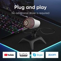 USB Microphone Computer Microphones for Streaming Recording Omnidirectional Gaming Wired Mic Colorful Breathing Light