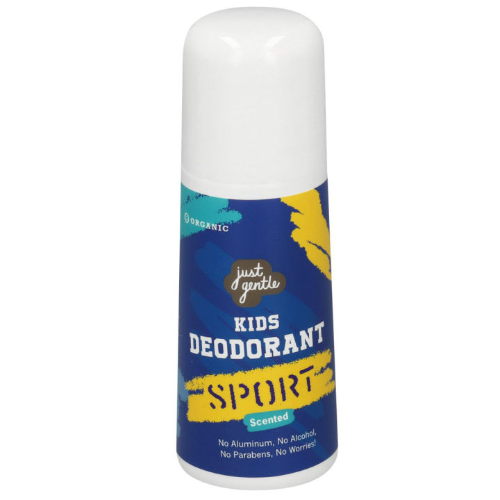 just-gentle-organic-kids-deodorant-fresh-active-scented-sport-โรลออนป้องกันและระงับกลิ่นกาย-กลิ่นสปอร์ต-60ml