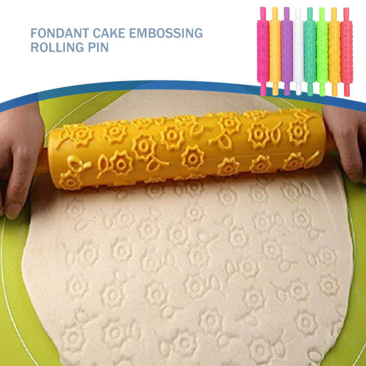 เค้กตกแต่งที่กลิ้งนวดแป้ง-textured-non-stick-การออกแบบลวดลายเหมาะสำหรับ-fondant-ขอบพาย-คุกกี้-ขนม-ไอซิ่ง-clay-แป้ง-ที่ดีที่สุดชุด8-pcs