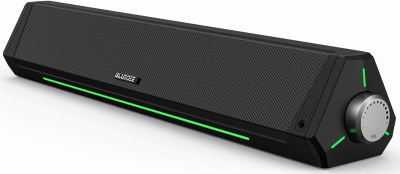 Bluedee Computer Speakers, Dynamic RGB Computer Sound Bar, HiFi Stereo Bluetooth 5.0 &amp; 3.5mm Aux-in Connection, USB Powered Computer Speakers for Desktop, PC, Laptop, Tablets Matte Black