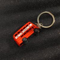 YVONNETR ประณีตฉันรักโมเดลรถแดงลอนดอนที่ใส่กุญแจพวงกุญแจที่ระลึกพวงกุญแจ