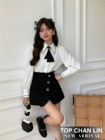 TOP black niche design feels a word han edition of new fund of 2022 autumn short skirts pants black fungus and leisure pants skirt of tall waist