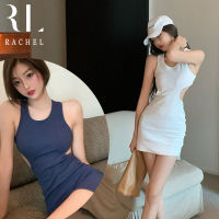 ฤดูร้อนใหม่ high street ฤดูร้อนสาวคอกลม   Basic Dress เดรสสั้นแขนกุด เดรสน่ารัก