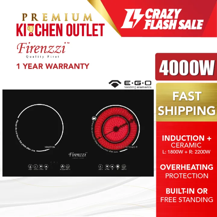 Firenzzi BuildIn 1800W Induction with 2200W Ceramic Cooker Induction