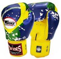 Twins special Boxing Gloves Fancy FBGV-44BZ Brazil Flag 10,12,14,16 oz Muay Thai Sparring MMA K1 นวมซ้อมชกทวินส์ สเปเชี่ยล แฟนซี ลายธงชาติบราซิล หนังแท้ 100%