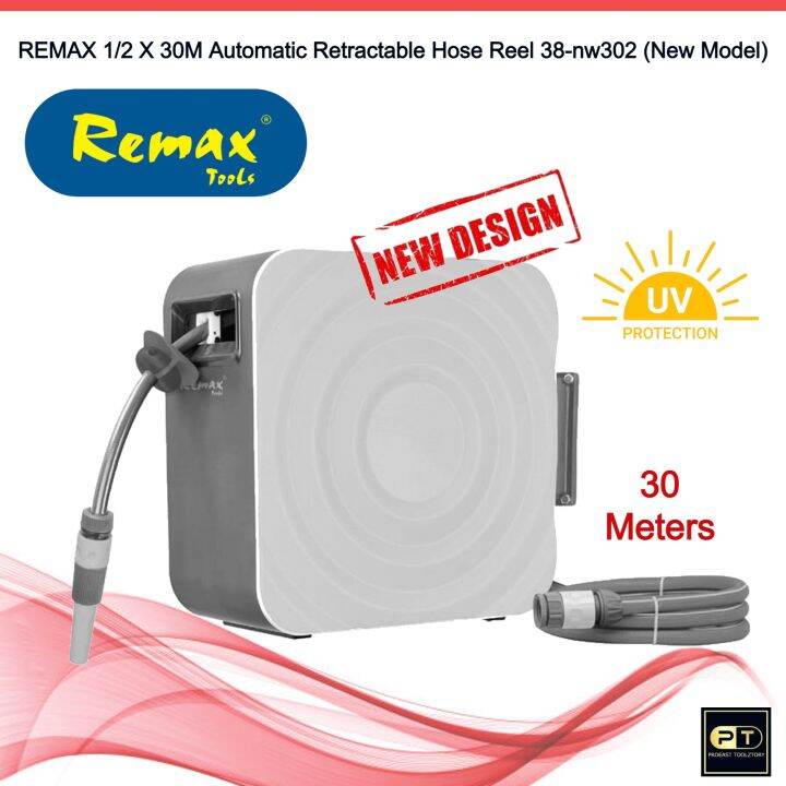 REMAX 1/2 X 30M Automatic Retractable Hose Reel 38-NW302 (New Model ...