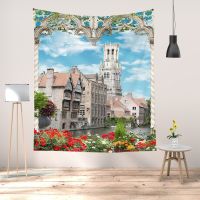 Scenery Tapestry 3D Printed Window Wall Carpet Soft Polyester Fabric Sheet Natural Scenery Blanket Home Decor