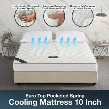 Cooling euro top pocketed store icoil spring mattress